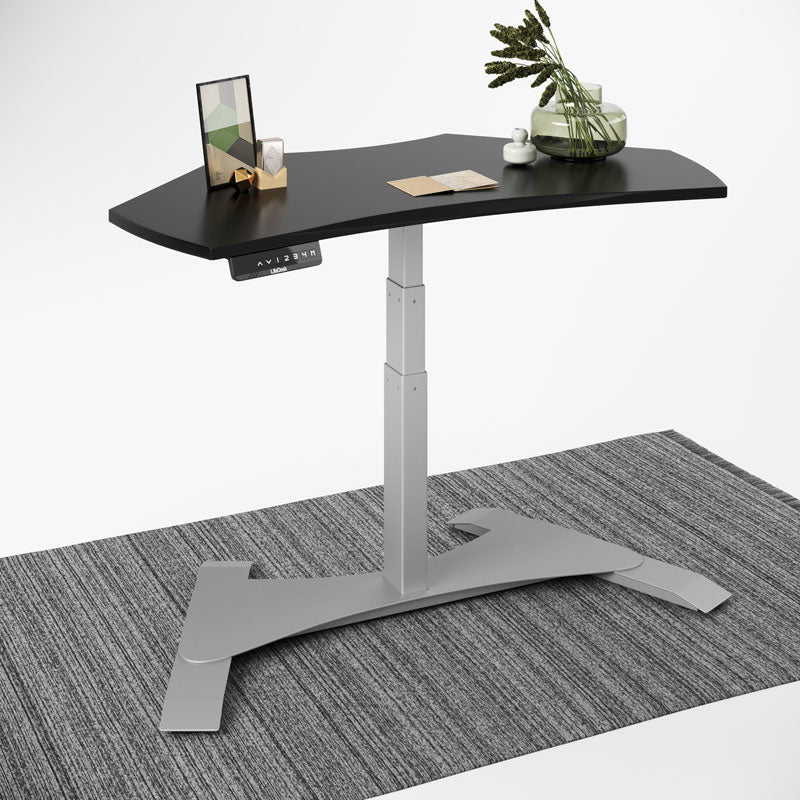 Small Footprint Sit-Stand Mobile Workstation - Black