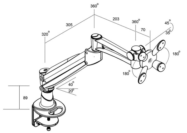 Heavy Duty Single Monitor Arm
