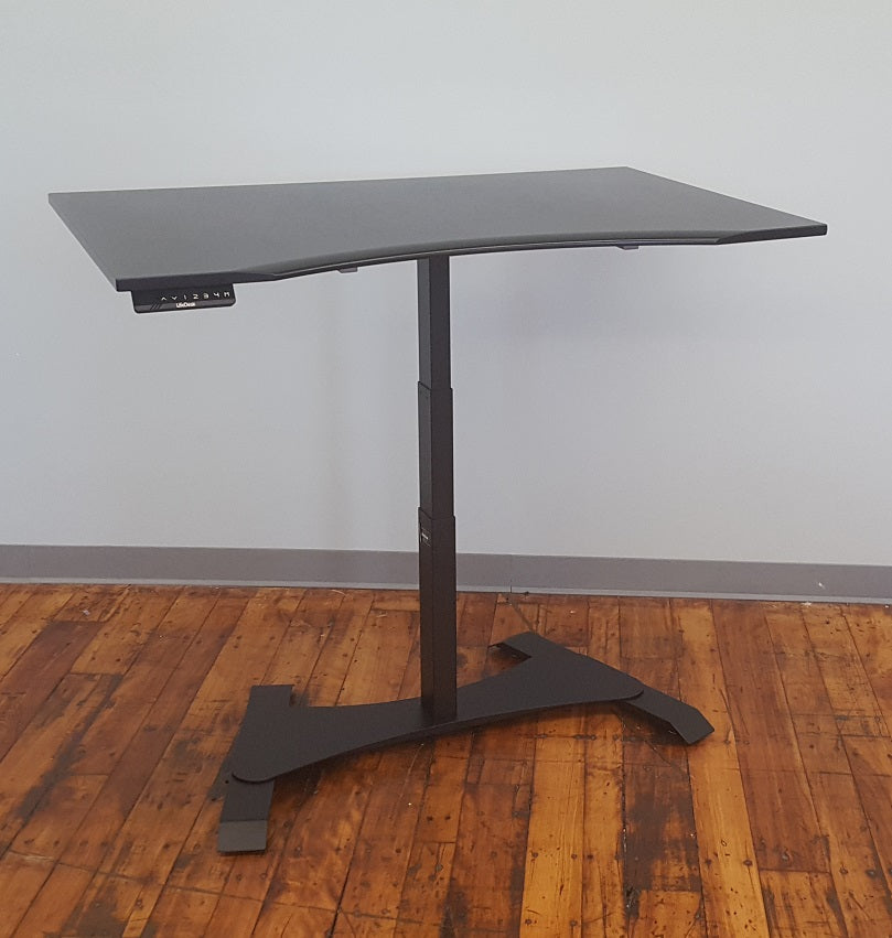 Small Footprint Sit Stand Mobile Workstation Black Adjustable Height Desks LifeDesk Online
